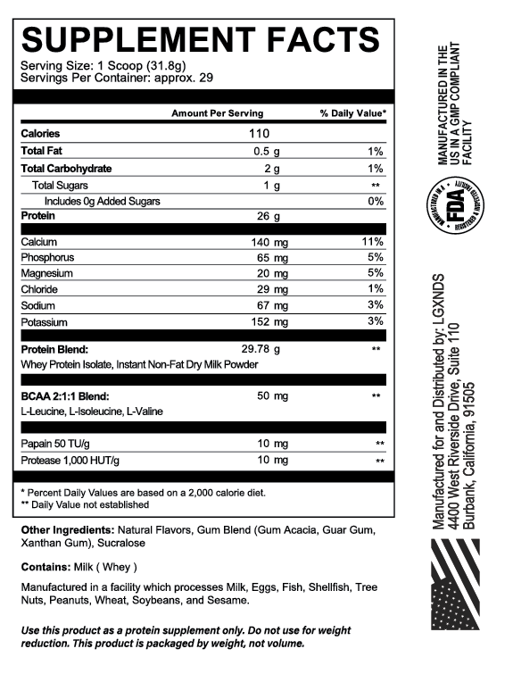 Premium Whey Isolate Protein - LGXNDS