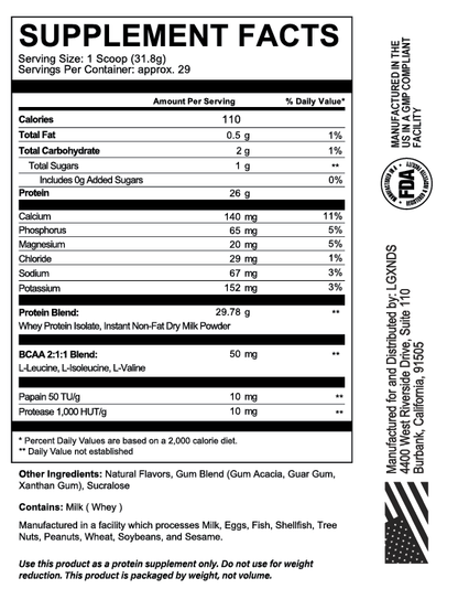 Premium Whey Isolate Protein - LGXNDS