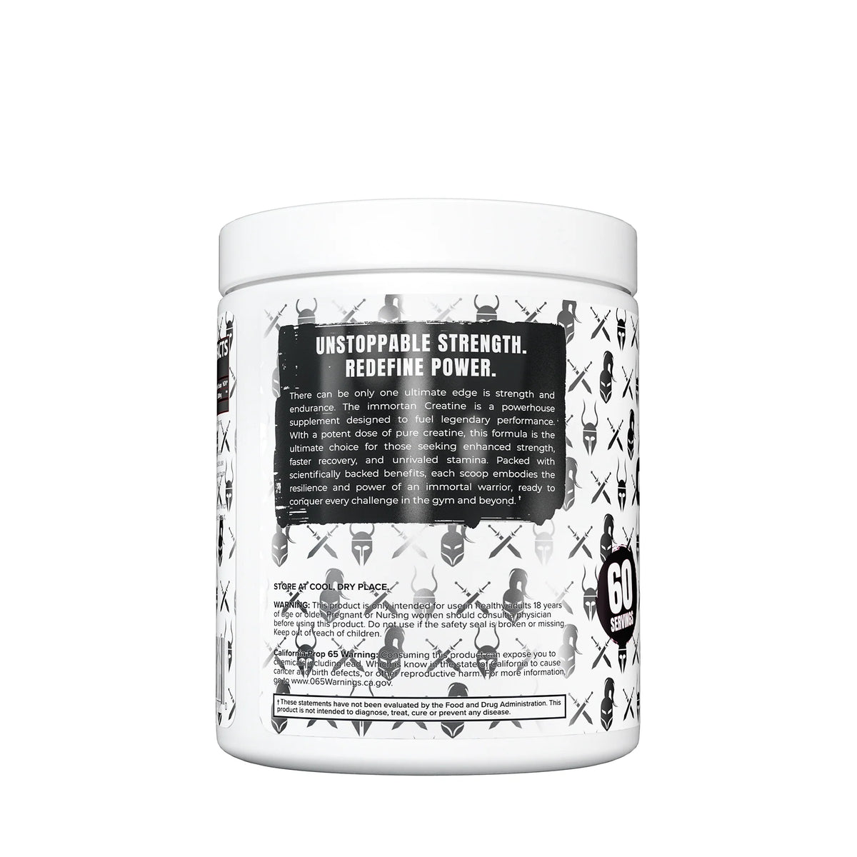 I Am Immortal Creatine Monohydrate Sweet Black Cherry tub supplement facts