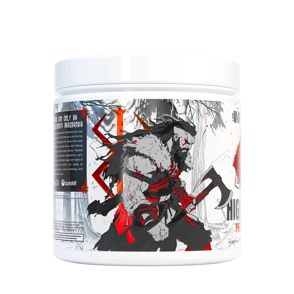I Am Immortal High Stim Pre-Workout Berserker Peach Rings side
