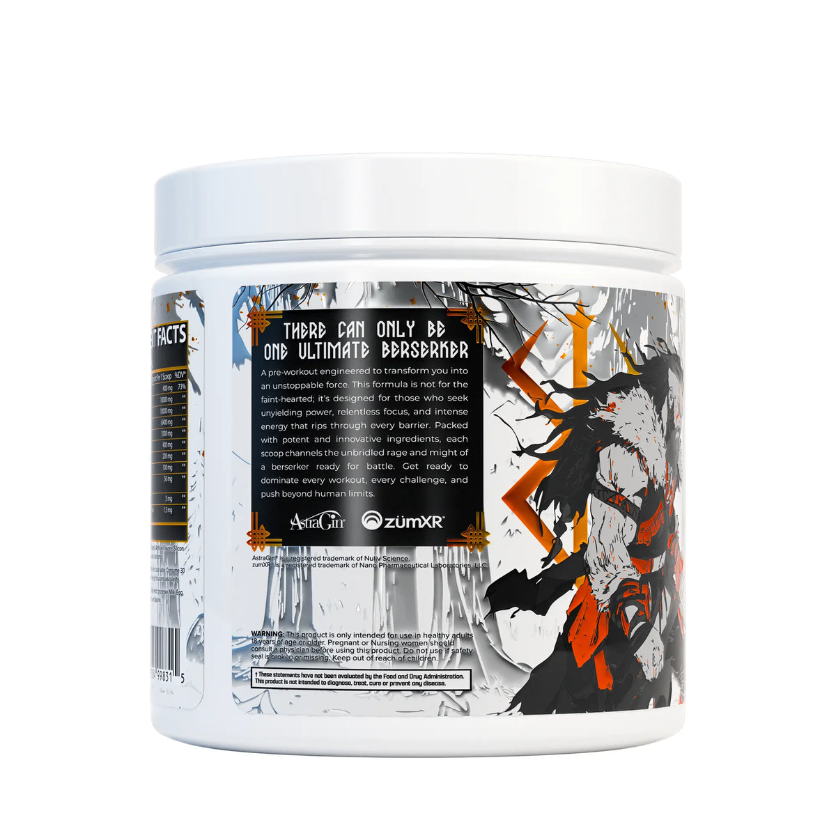 I Am Immortal High Stim Pre-Workout Berserker Peach Rings supplement facts
