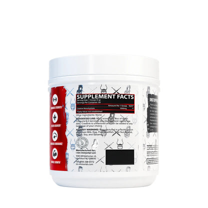 I Am Immortal Creatine Monohydrate Unflavored tub back