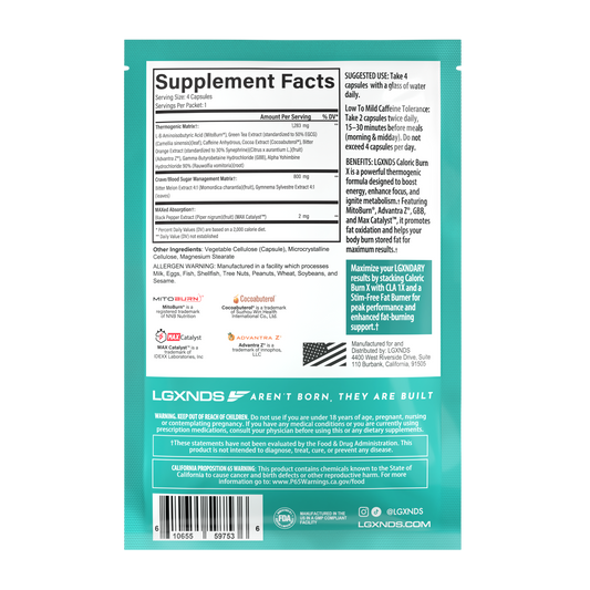 Caloric Burn X Fat Burner Sample Packet - LGXNDS