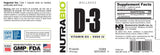 Vitamin D (5000 IU) - Nutrabio