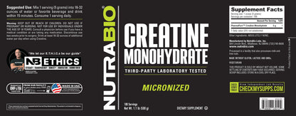 Creatine Monohydrate Powder - Nutrabio
