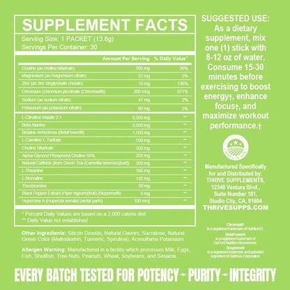 PRE-WORKOUT (30 SERVINGS) - THRIVE SUPPLEMENTS