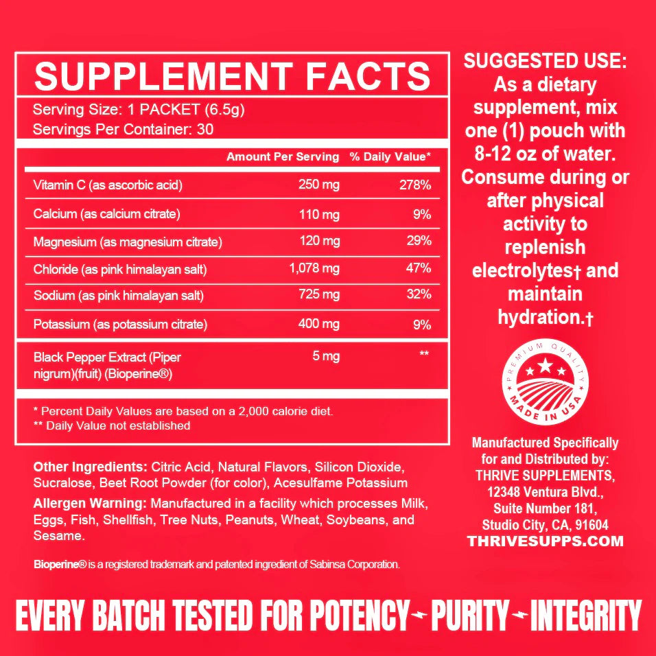 HYDRATION( 30 SERVINGS) - THRIVE SUPPLEMENTS