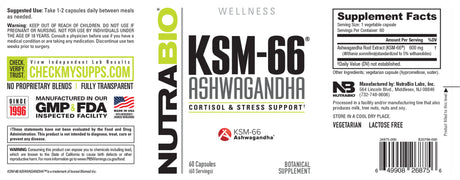 Ashwagandha KSM-66 - Nutrabio