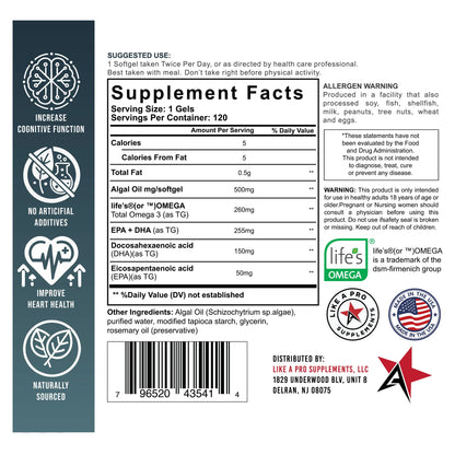 PLANT BASE ALGAE OMEGA 3'S - LIKE A PRO