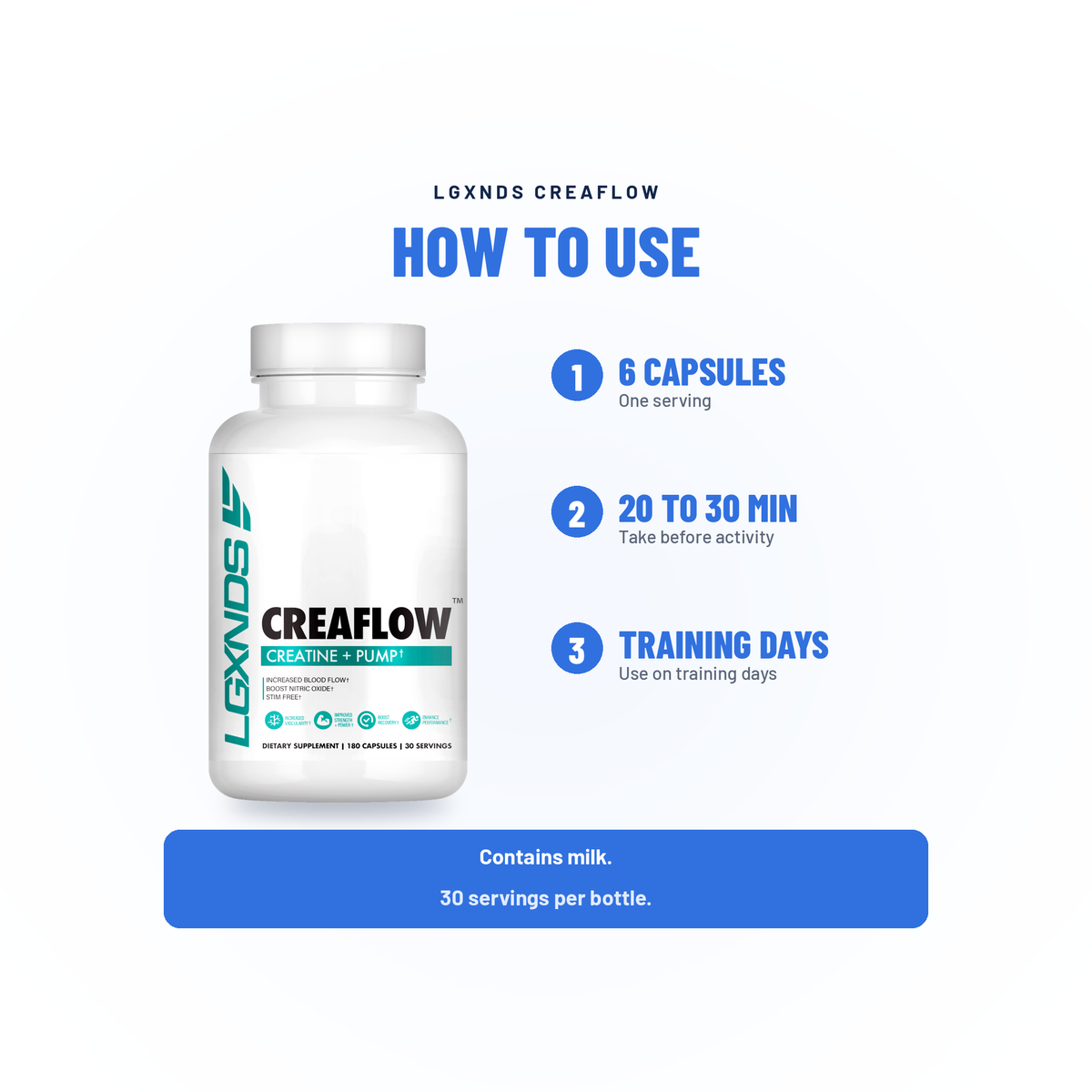 Creaflow - Creatine + Pump Capsules - LGXNDS