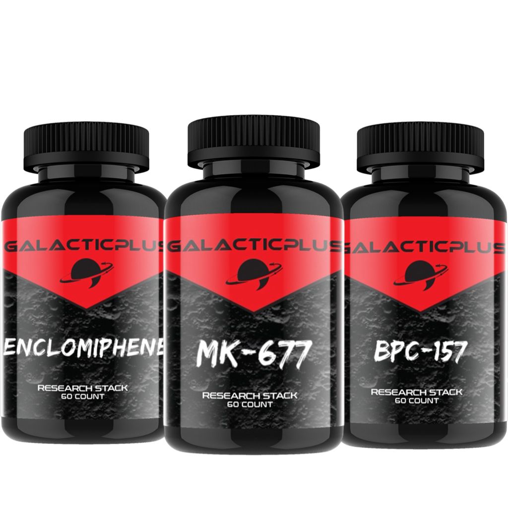 Trio - Enclomiphene +  MK677 + BPC157 - Galactic Plus