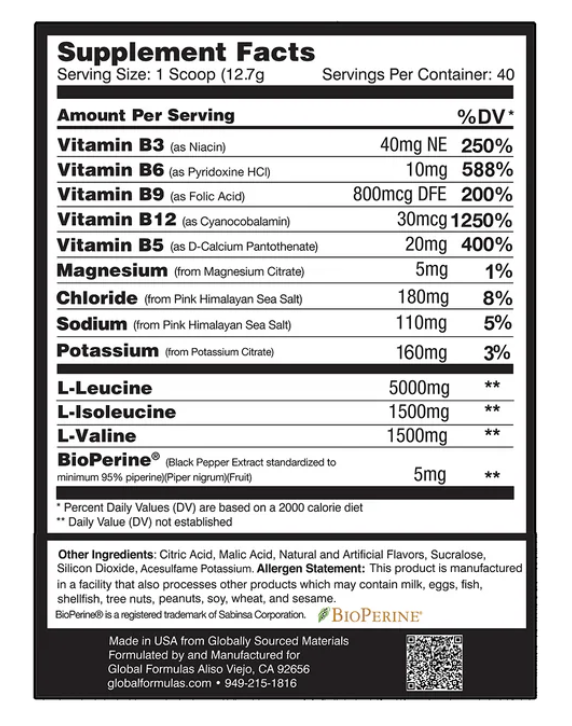 Bioendure - Intra-Workout Free Form BCAAS - Global Formulas