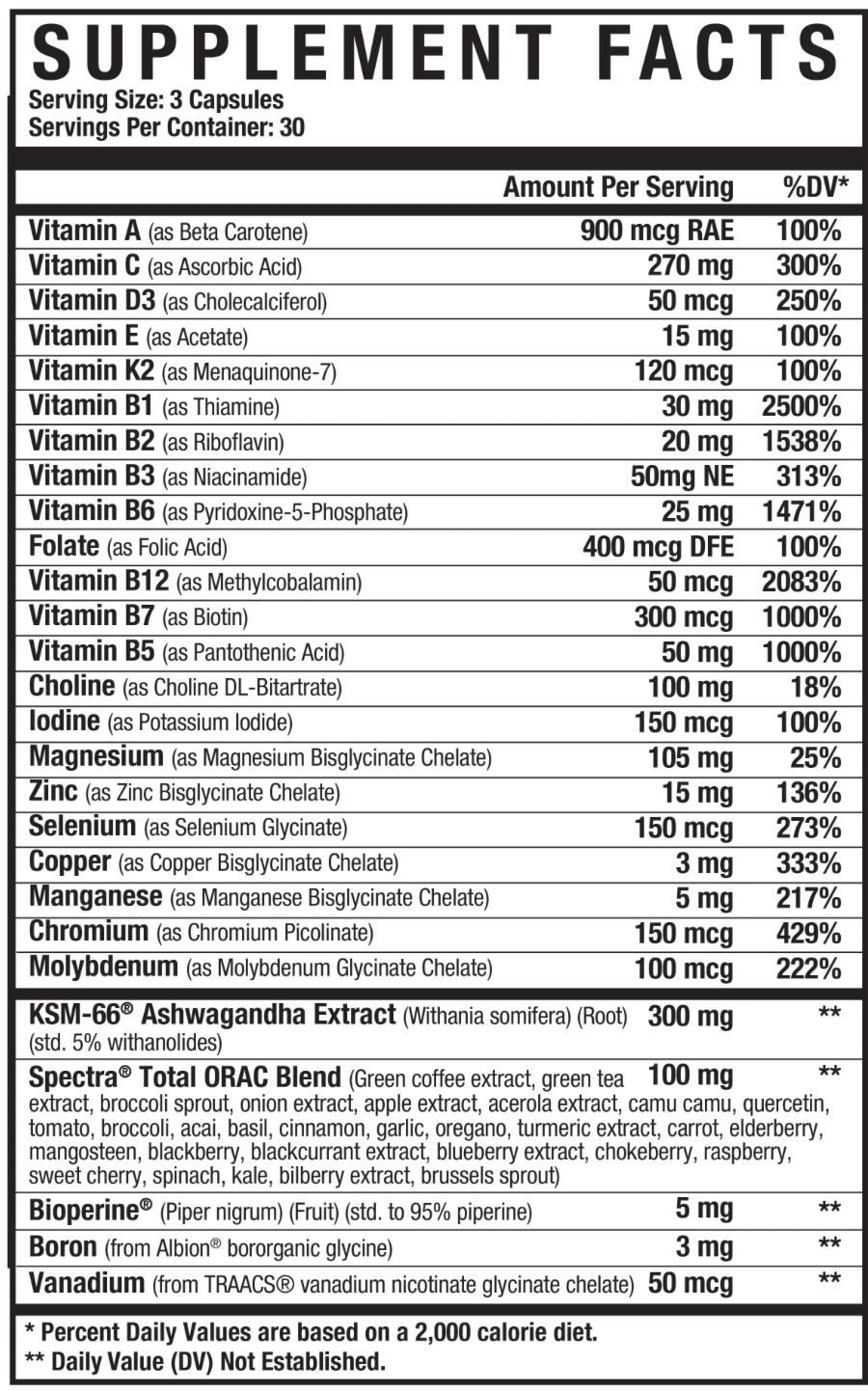 MULTI+ // PREMIUM MULTIVITAMIN - AXE & SLEDGE SUPPLEMENTS