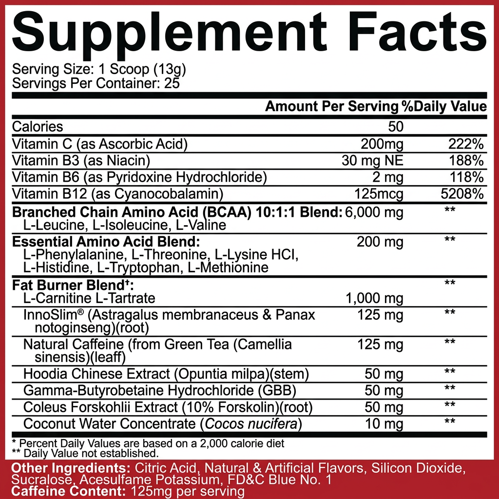 All Day You Shred Fat Burning BCAA Recovery Drink - 5% Nutrition