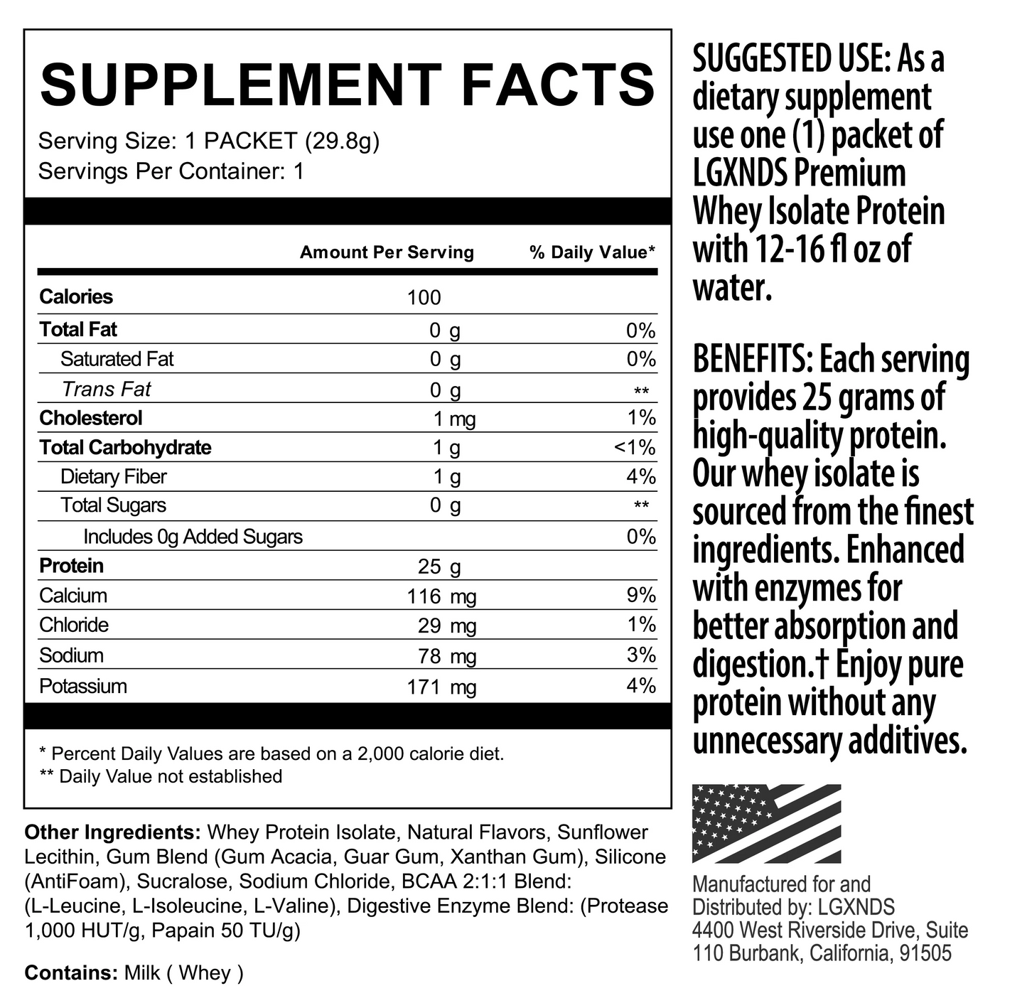 Premium Whey Isolate To-Go Packet - LGXNDS