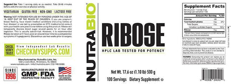 Ribose Powder - Nutrabio - Prime Sports Nutrition