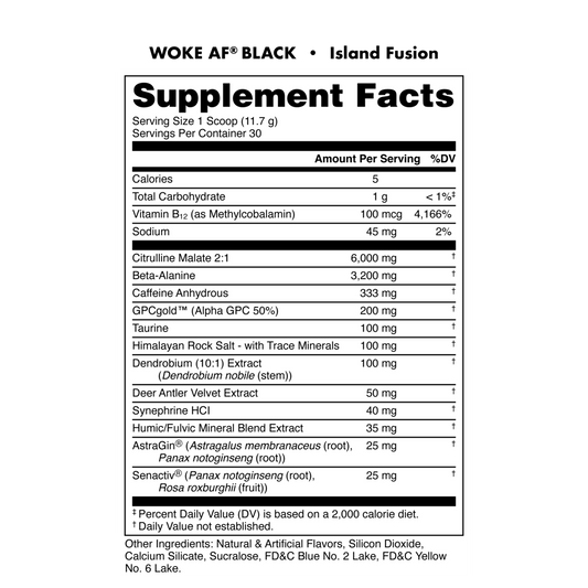 Woke Af-BLACK-High Stimulant Pre Workout-Bucked Up