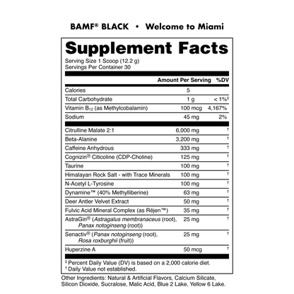 BAMF BLACK - High Stimulant Nootropic Pre-Workout-Bucked Up