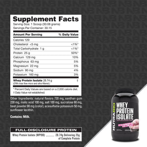 100% Whey Protein Isolate - NutraBio